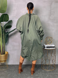 SOLID OVERSIZED BUTTON UP SHIRT DRESS