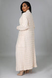 Thick Woven Cable Knit Maxi Long Cardigan