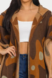 Hooded Knit Open Cardigan Poncho