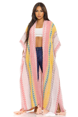 KIMORA TASSEL LONG KNITTED CARDIGAN