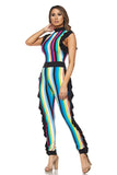 Side Ruffle Down Jumpsuit