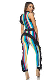 Side Ruffle Down Jumpsuit