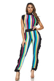 Side Ruffle Down Jumpsuit