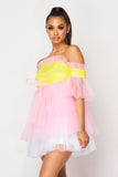 Pink Lemonade Ruffles Tull Mini Dress