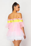 Pink Lemonade Ruffles Tull Mini Dress