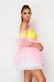 Pink Lemonade Ruffles Tull Mini Dress