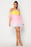 Pink Lemonade Ruffles Tull Mini Dress