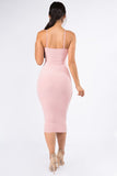 Sexy Bodycon Kim K Fit Midi Dress Sleeveless
