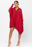 Trendy Women's Long Sleeve Oversized Cape Dress