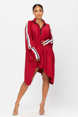 Trendy Women's Long Sleeve Oversized Cape Dress