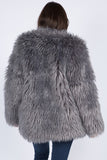 Listen To Your Heart Gray Faux Fur Coat