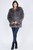 Listen To Your Heart Gray Faux Fur Coat