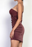 Sexy One Sleeve Semi Stretch Ruched Dress