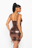 Sexy Shine Mini Dress Tie Straps