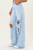 High Waisted Wide Leg Denim Jeans