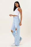 High Waisted Wide Leg Denim Jeans