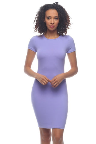 Basic Short Sleeve Midi Dress