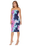 Multi Color Bodycon Fit Midi Dress