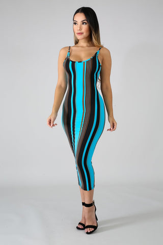 Multi Color Sleeveless Flannel Midi Dress