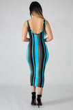 Multi Color Sleeveless Flannel Midi Dress