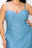 Silhouette Cami Straps Bodycon Dress Plus