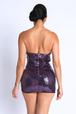 Sequined Mesh Strapless Set The Stage Dress