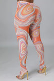 Swirl Mesh Footed Leggings