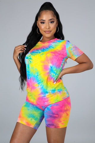 Bike Rider Set Women's Multi Color Biker Short Sleeve Biker Set