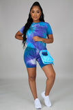 Bike Rider Set Women's Multi Color Biker Short Sleeve Biker Set