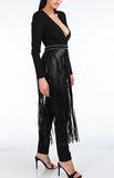 Everything Black Fringe Jumpsuit