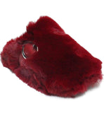Miss More Slipper Slides Fur Top Finish Buckle