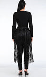 Everything Black Fringe Jumpsuit