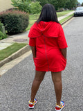 Unisex Hoodie Mini Dress With Zipper Back