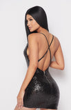 Sexy Sequin Mini Open Back Bodycon Dress