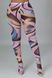 Swirl Mesh Footed Leggings
