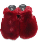Miss More Slipper Slides Fur Top Finish Buckle