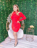 Sexy Body Fit One Sleeve Chain Bodycon Dress