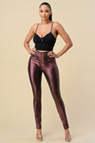 Sugar Plum Faux Leather Leggings
