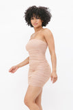 Sexy Tube Ruched Bodycon Mini Dress
