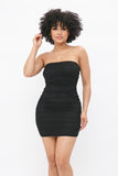 Sexy Tube Ruched Bodycon Mini Dress