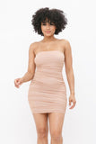 Sexy Tube Ruched Bodycon Mini Dress