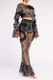 Glitter Ruffle Sheer Mesh Set