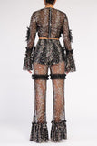 Glitter Ruffle Sheer Mesh Set